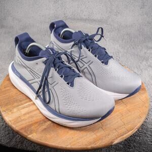 Asics Mens Gel Nimbus 25 Sheet Rock/Indigo Blue 11 Extra Wide Running Shoe